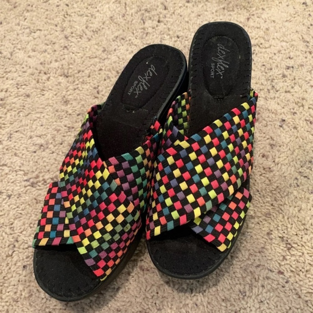 80s vintage rainbow sandals 6/6.5